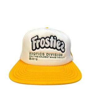 Frostiez Snap Back Trucker Cap Hat One Size Yellow/White NWT Streetwear Style‎